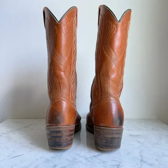 Knapp Vintage Brown Leather Western Cowgirl Boots Women’s Size 8D - Picture 5 of 9